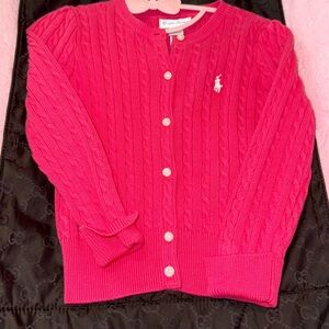 Ralph Lauren Pink Kids Cable Knit Cardigan